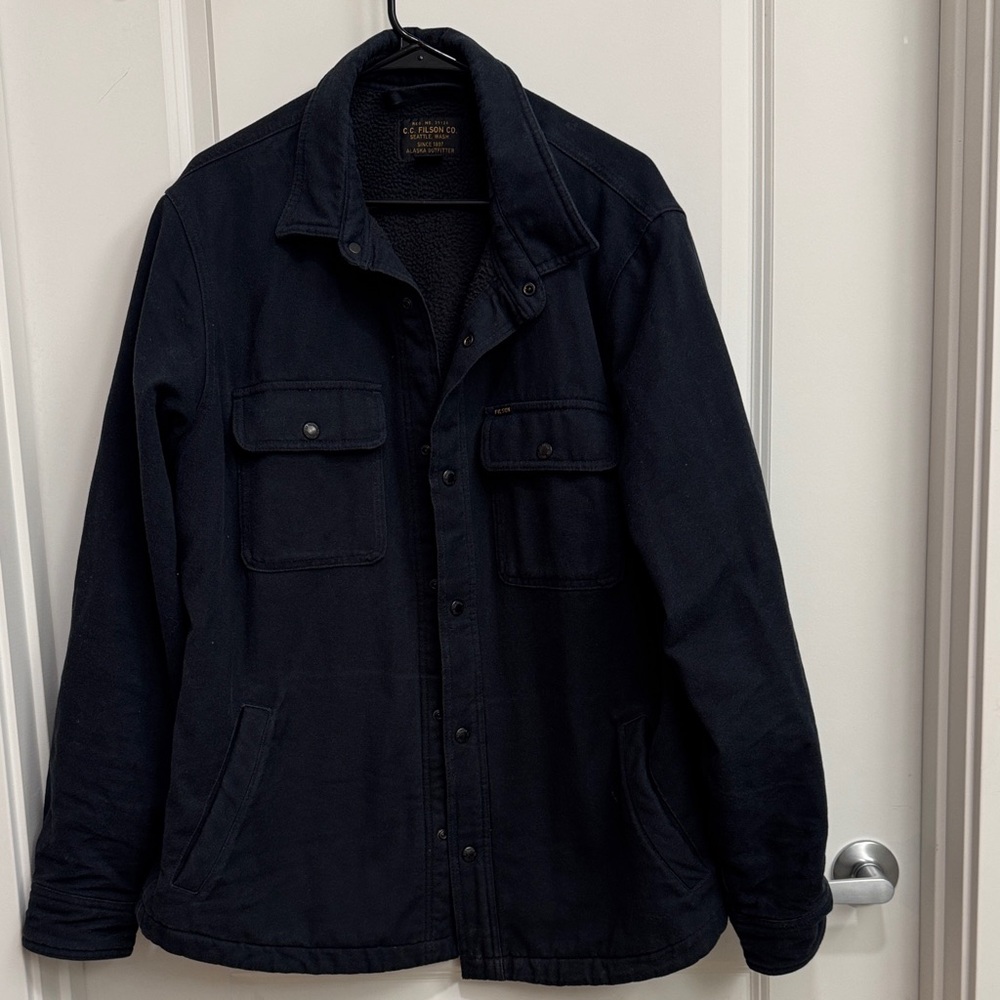 Filson Men's Navy Blue Fleece Lined Jac Shirt